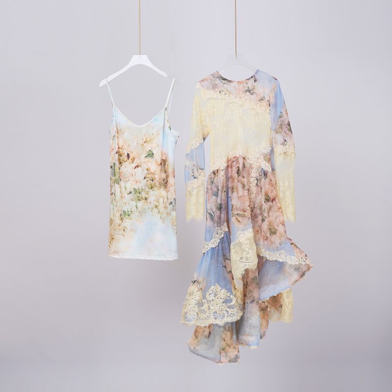 French Vintage Lace Print Dress - Image 14