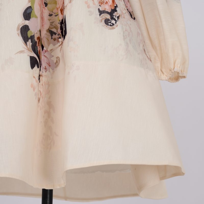 V-Neck Draped Rococo Short Dress - Image 10