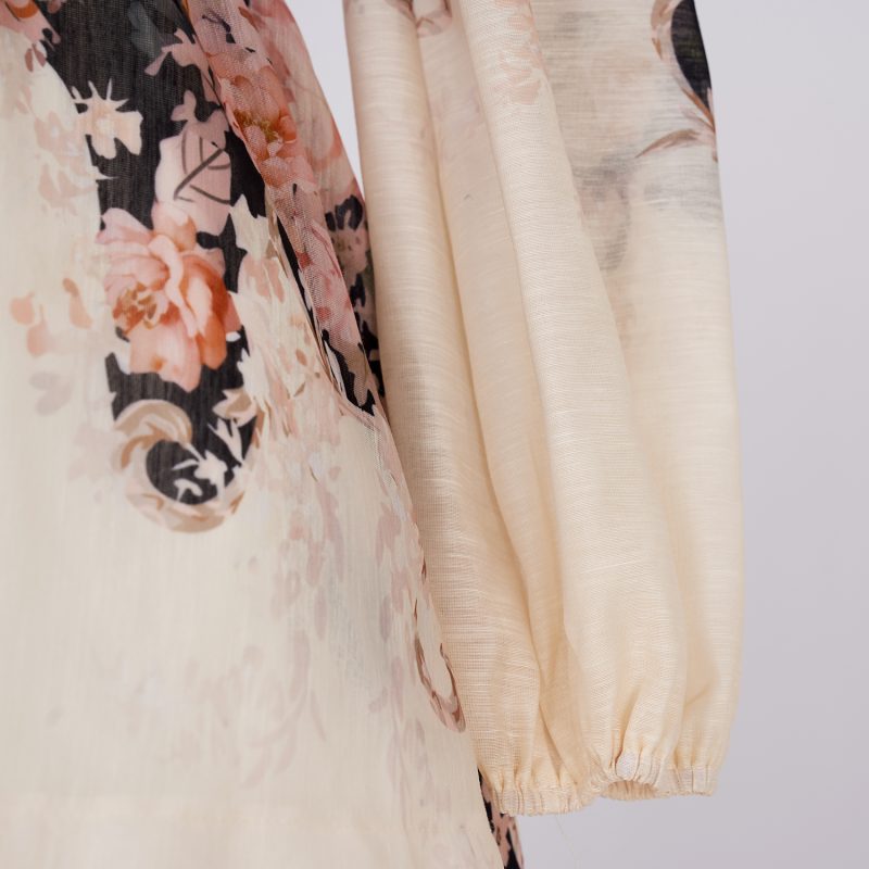 V-Neck Draped Rococo Short Dress - Image 11