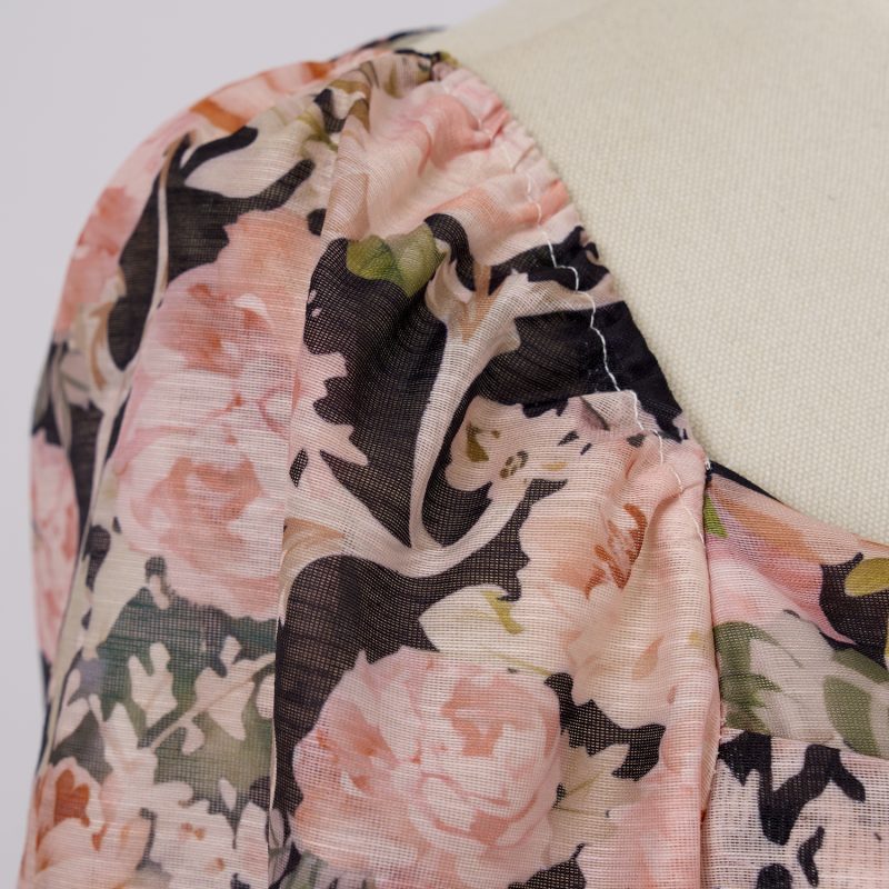 V-Neck Draped Rococo Short Dress - Image 12