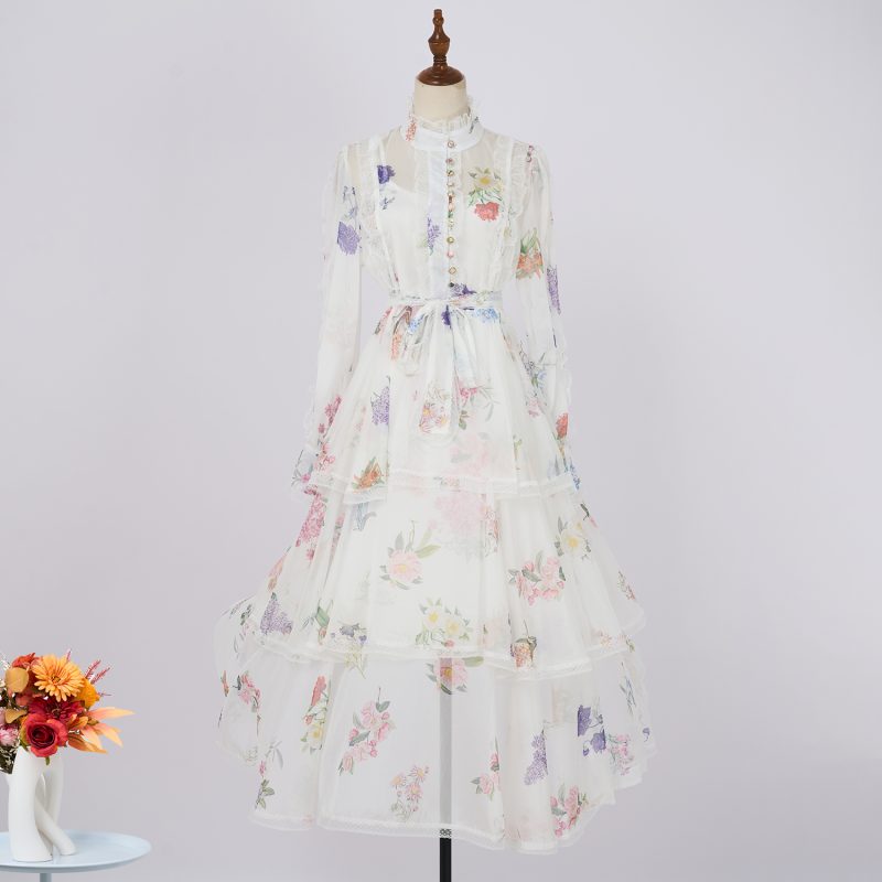 Elegant Floral Lace Pullover Evening Dress