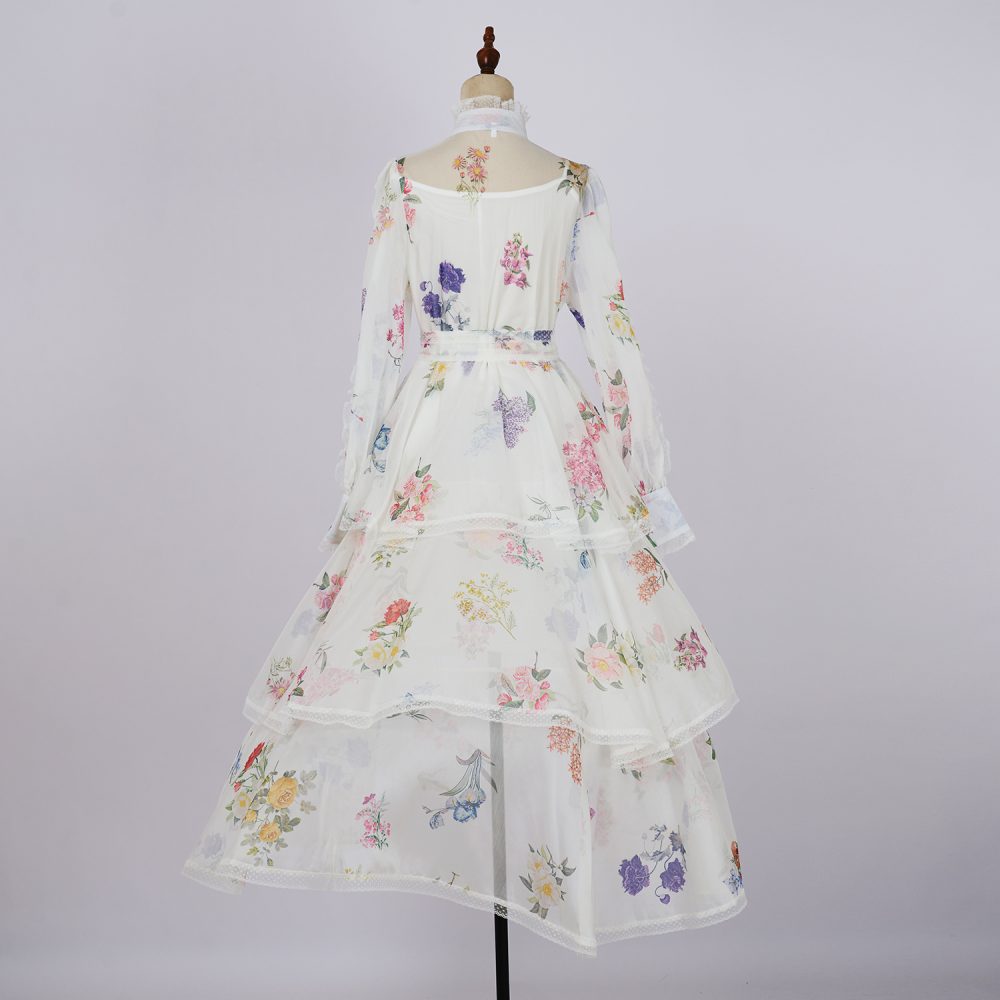 Elegant Floral Lace Pullover Evening Dress - Image 3