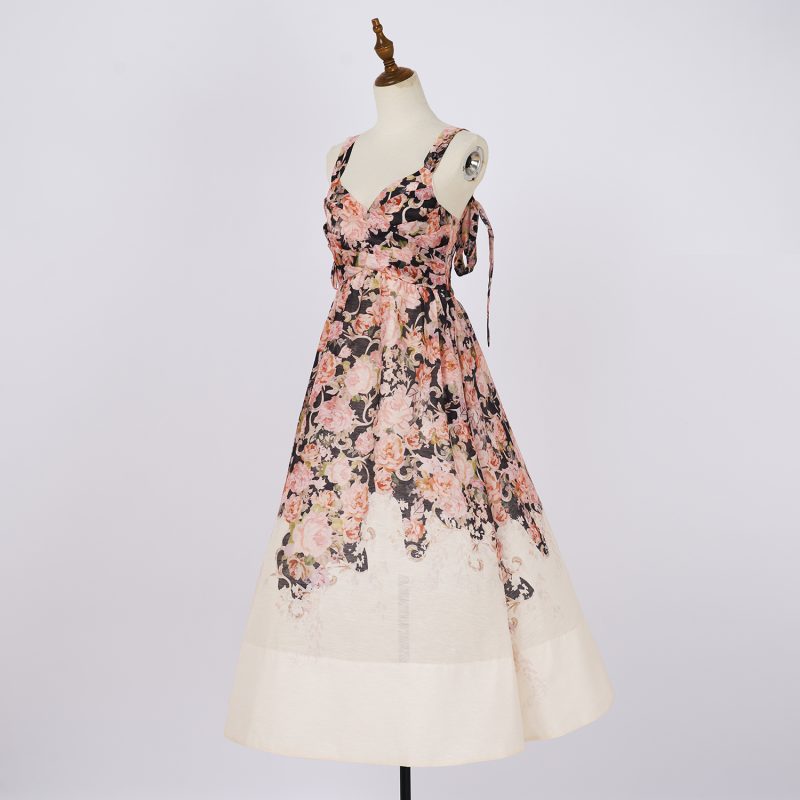 Bow Strap Sleeveless Sling Midi Dress - Image 2