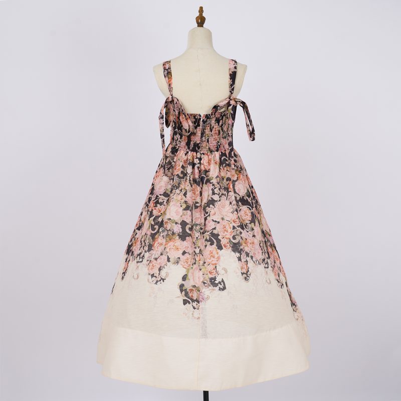 Bow Strap Sleeveless Sling Midi Dress - Image 3