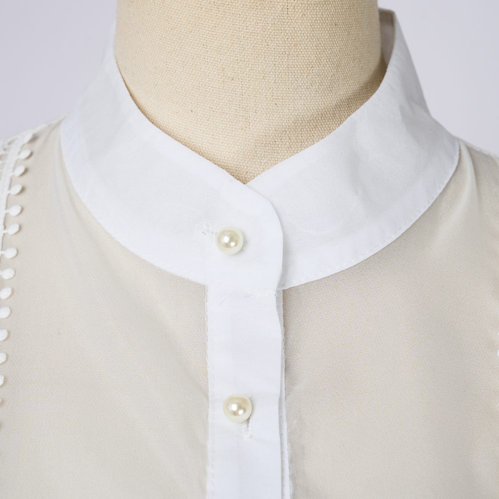 Stand Collar Splicing Lace Long Sleeve Dress - Spring & Autumn - Image 7