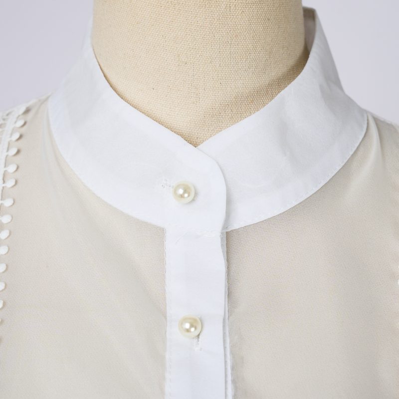 Stand Collar Splicing Lace Long Sleeve Dress - Spring & Autumn - Image 7