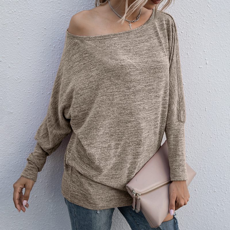 Casual Off-Neck Long Sleeve Sweater Top for Women - Image 3