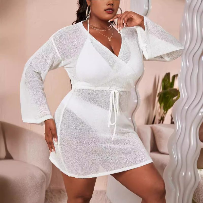 Knitted Woolen Cutout Maxi Dress - Custom Summer Blouse - Image 3