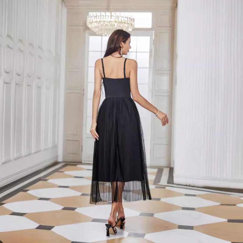 Diamond Feather Bridesmaid Dress - Corset & Mesh Cocktail Dress - Image 3