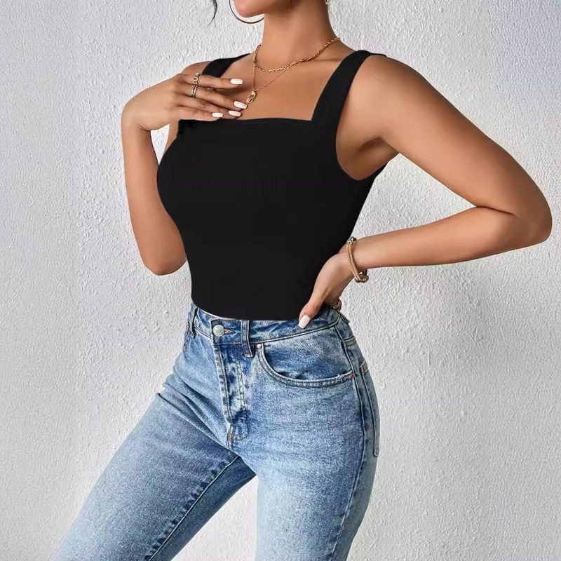 Sexy Slimming Sunken Stripe Camisole - Waist Hemming Design