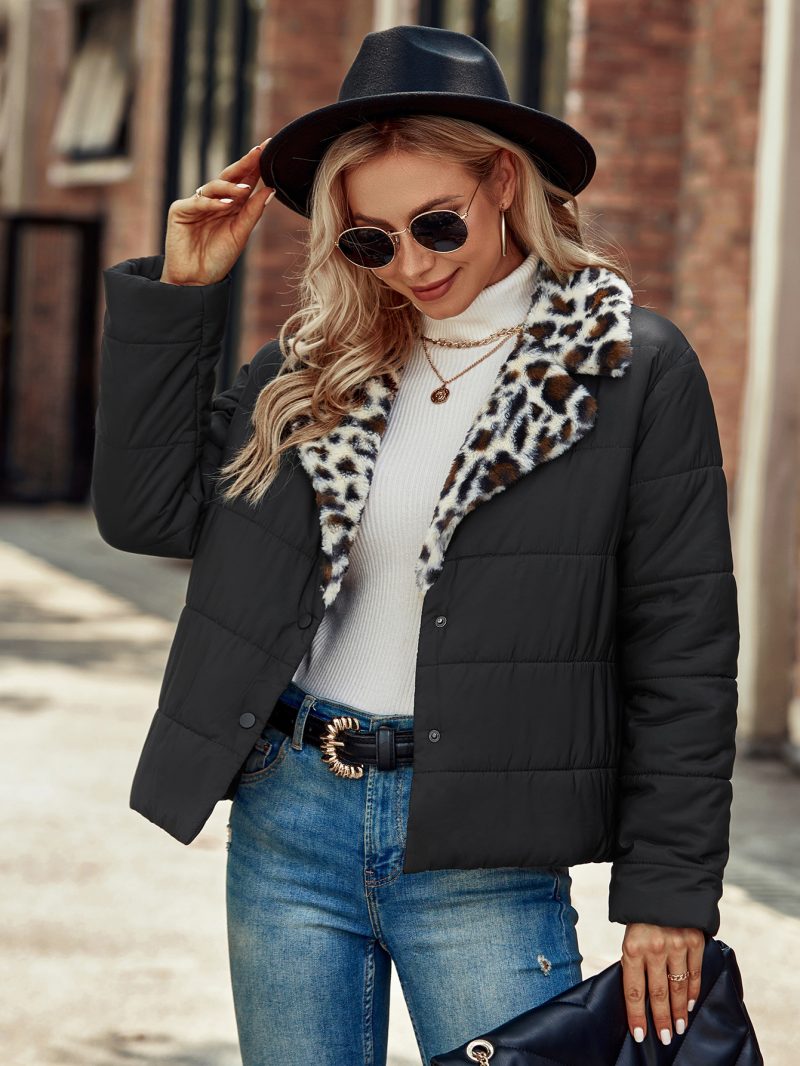 Women’s Casual Collared Windbreaker - Cotton Padded Coat Jacket - Image 4
