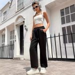 Autumn-Winter Sports Pants for Women - Slimming, Loose Fit with Ankle Strap - Image 4