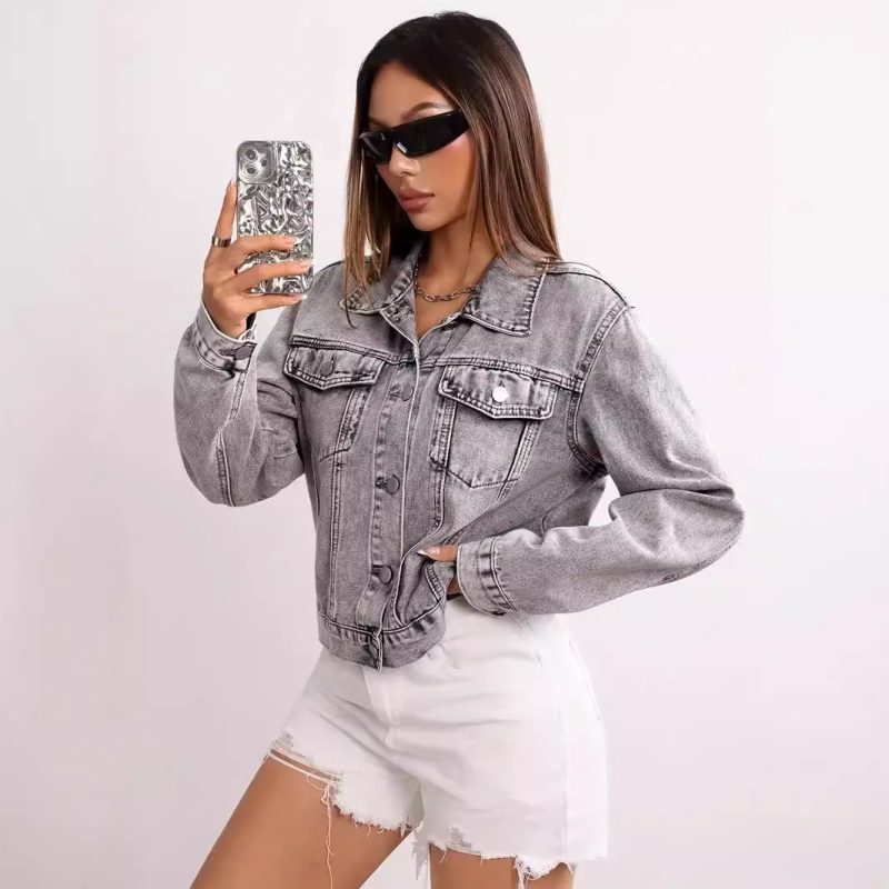 Distressed Loose Denim Jacket for Women in Autumn - Image 2