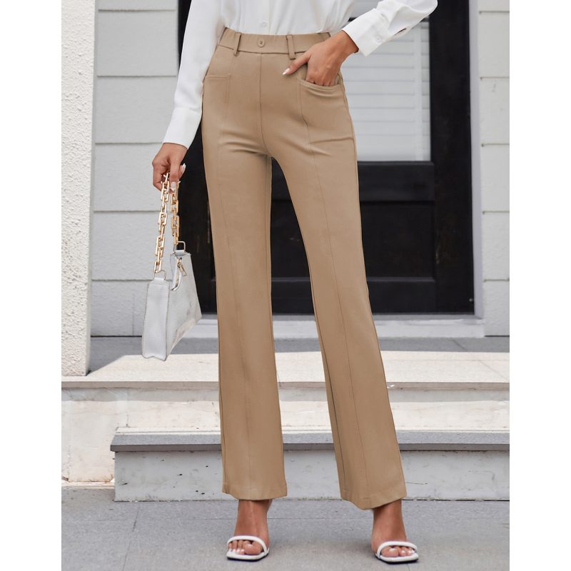 Women's Solid Color Pocket Work Pants - Image 4