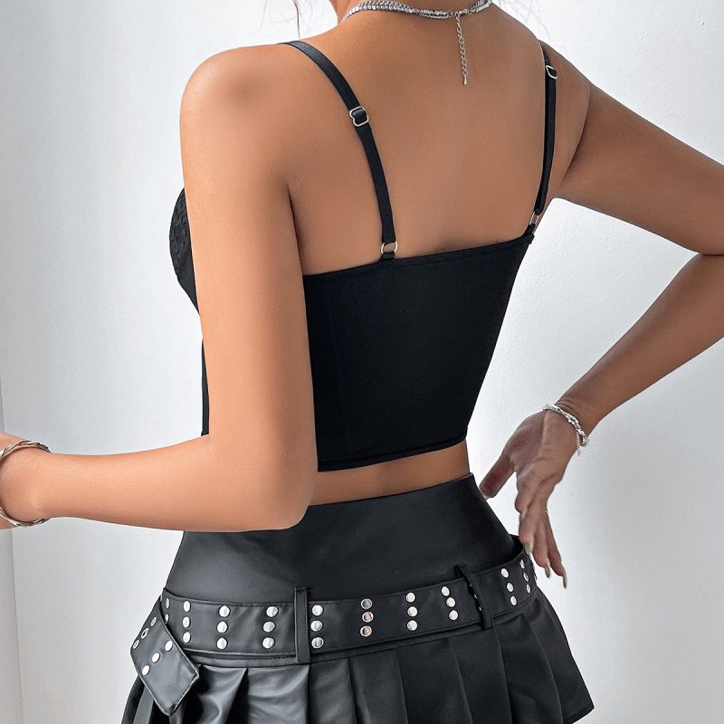 Lace Mesh Patchwork Slim-Fitting Sexy Camisole for Women - Image 4