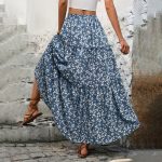 Floral Belted Three-Layer A-Line Skirt - Spring/Summer - Image 3