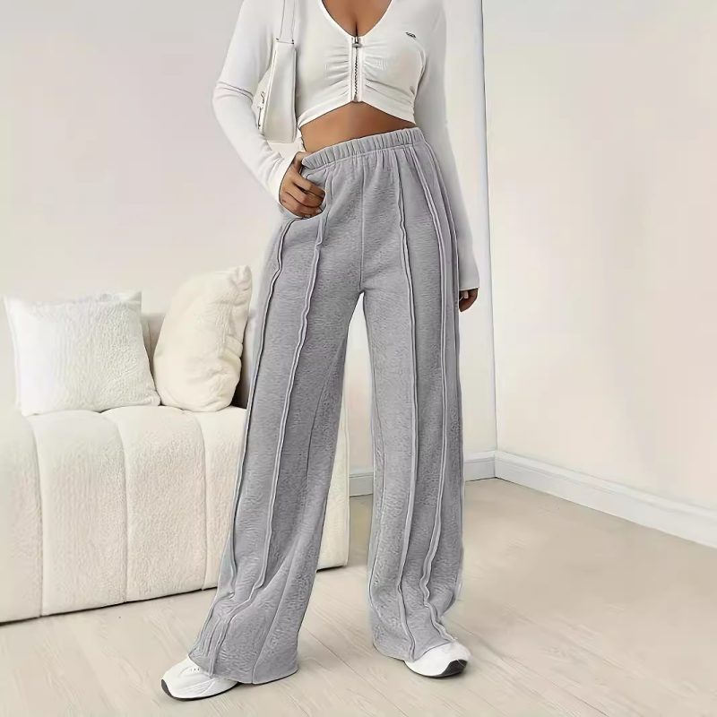 Autumn High-Top Sports Sweatpants - Loose Straight Fit, Casual & Outdoor