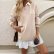 Autumn Winter Casual Loose Pockets Stitching Polo Collar Sweater Dress
