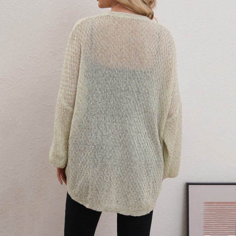 Loose Knitted Cardigan - Thin Sweater Coat for Autumn/Winter - Image 2