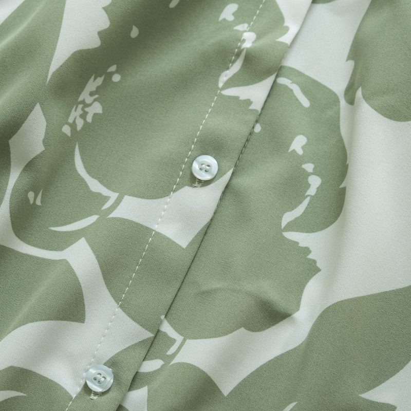 Women's Floral Loose Collared Long Sleeve Shirt - Image 4
