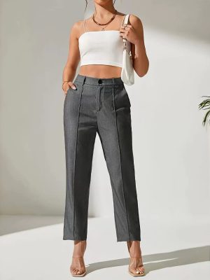 Slimming Straight Leg Work Pants for Women – Business Attire