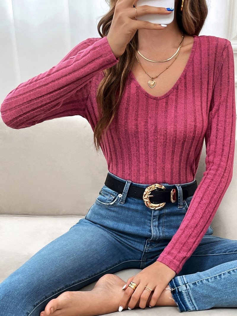 Autumn Solid Color Slim Fit Long Sleeve Shirt - Image 2