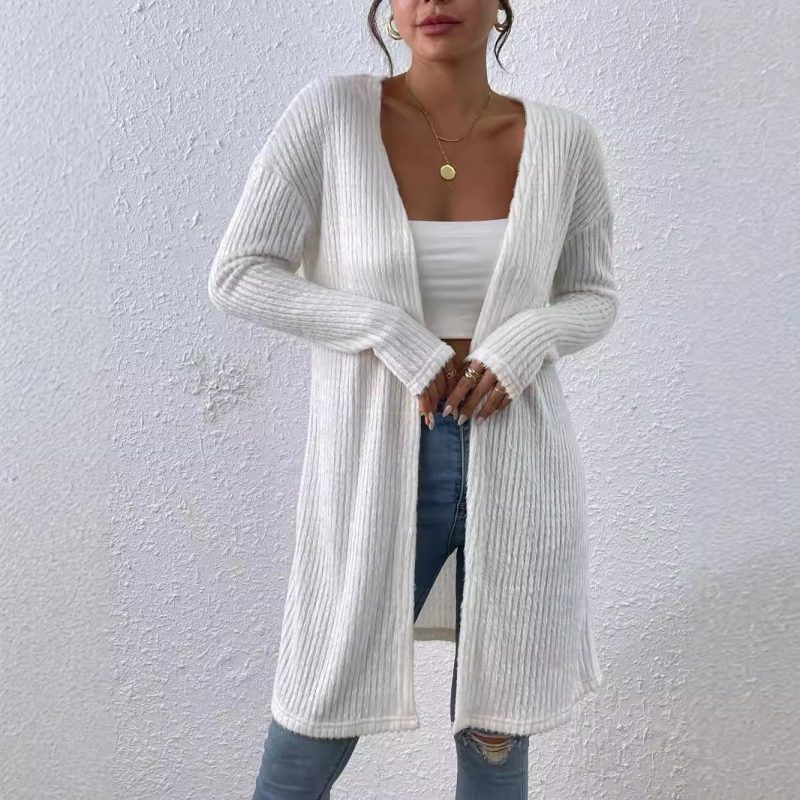 Fall Casual Furry Shawl Long Coat - Long Sleeve