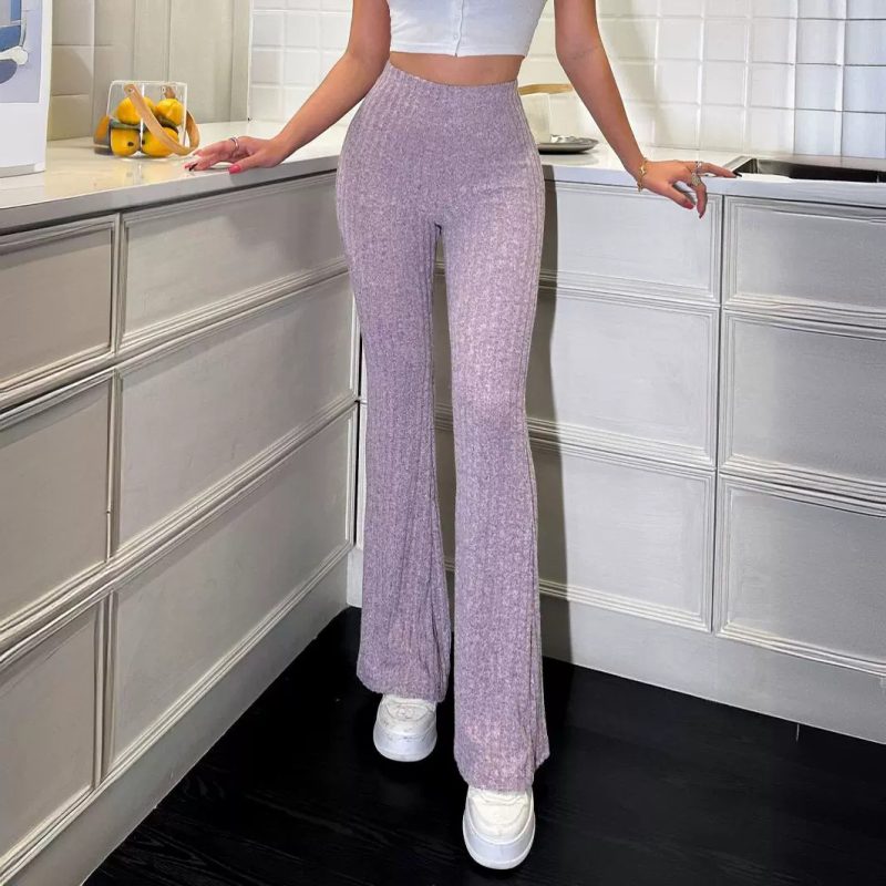 High-Waist Bootleg Pants for Women - Slim Fit, Casual Trousers