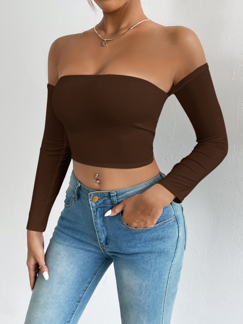 Sexy Cropped Camisole - Waist Trimming, Short Sleeve Vest - Image 6
