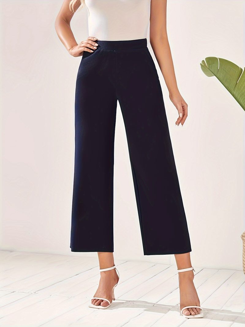 High-Waist Wide Leg Pants for Women - Slimming Draped Casual Trousers - Image 3