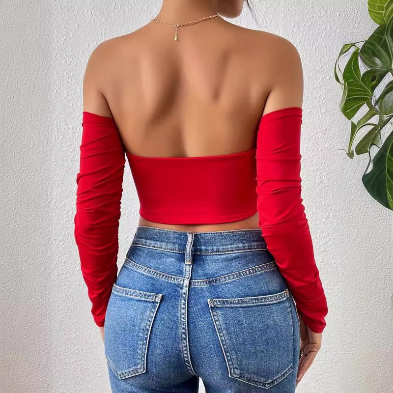 Sexy Slimming Waist Drawstring Long Sleeve Vest - Night Club Ready - Image 2