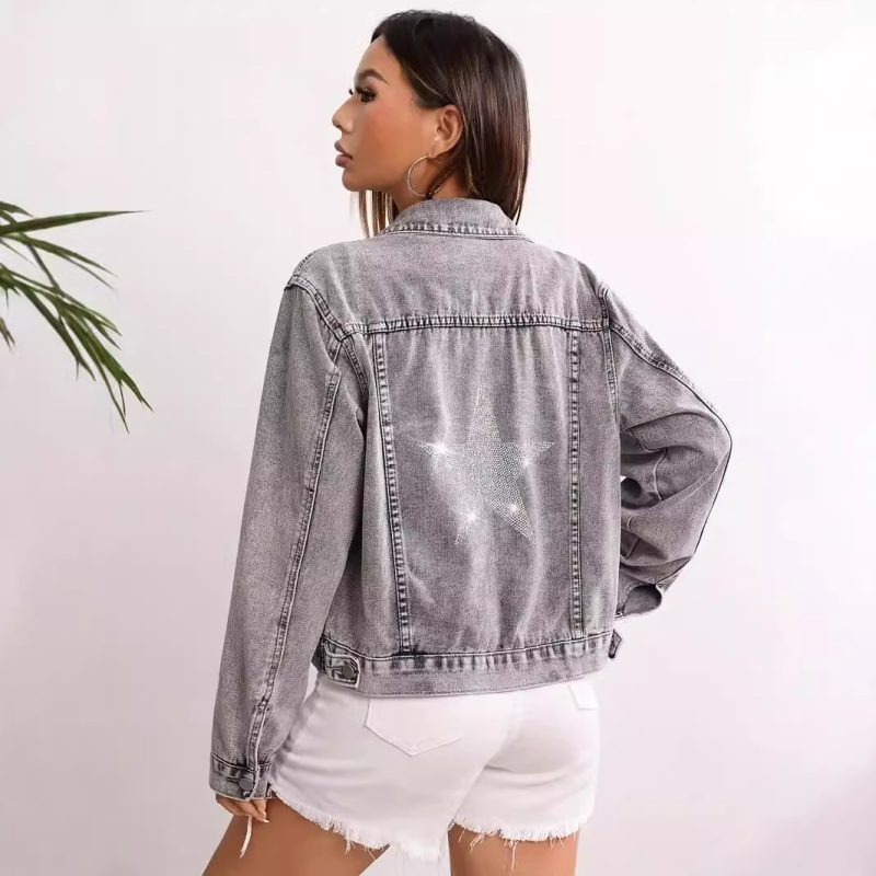 Distressed Loose Denim Jacket for Women in Autumn - Image 4