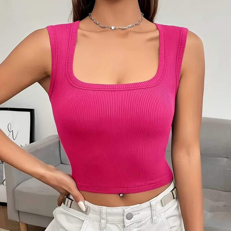 Sexy Sunken Stripe Camisole - Slimming Chest & Waist, Wide Shoulder Straps - Image 2