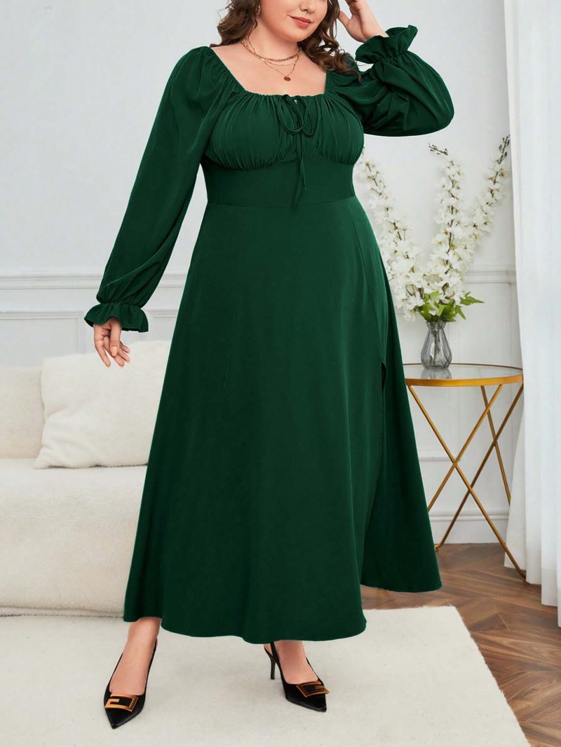 Plus Size French Elegant Midi Dress - Image 4