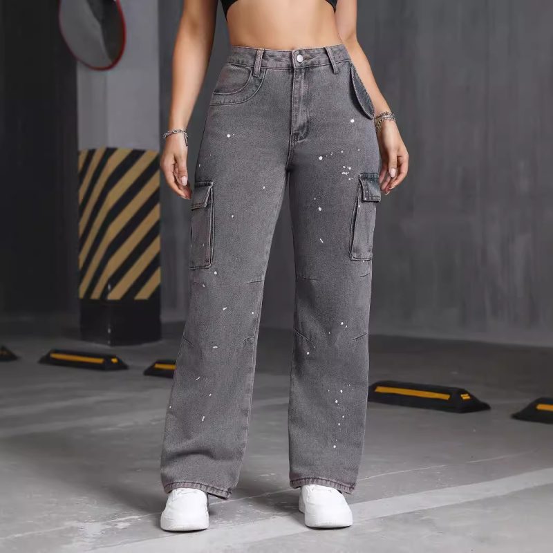 Summer Denim Cargo Pants - Big Pockets & Straight Leg