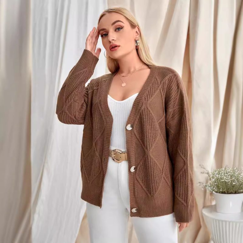 Custom Elegant Knitted Cardigan Coat - Autumn/Winter