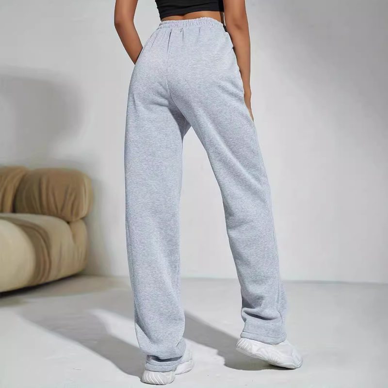 Gray High-Waist Sports Pants - Slimming, Lace-Up Sweatpants for Women - Image 2