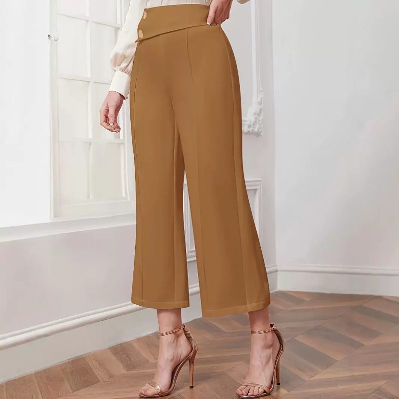 High-Waist Wide Leg Pants - Autumn Loose Straight Fit for Women - Image 2