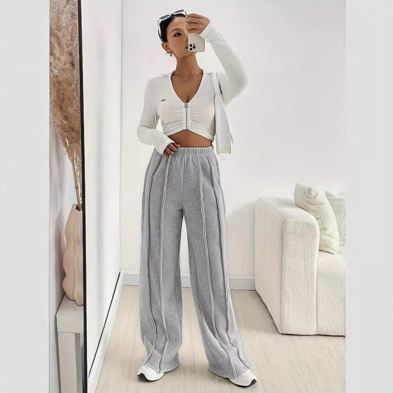 Autumn High-Top Sports Sweatpants - Loose Straight Fit, Casual & Outdoor - Image 2