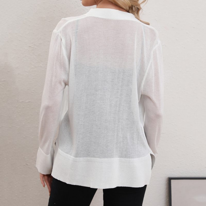 Buckle-Free Knitted Cardigan - Thin Autumn/Winter Coat - Image 2