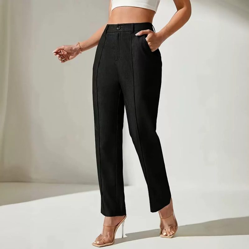 Slimming Straight Leg Work Pants for Women - Business Attire - Image 3