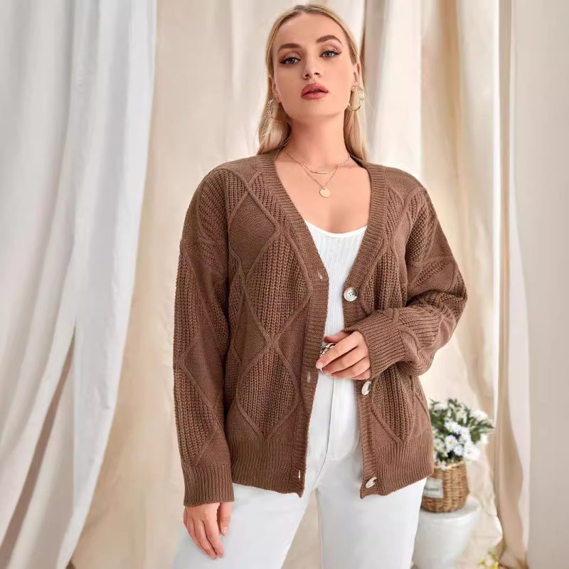 Custom Elegant Knitted Cardigan Coat - Autumn/Winter - Image 2