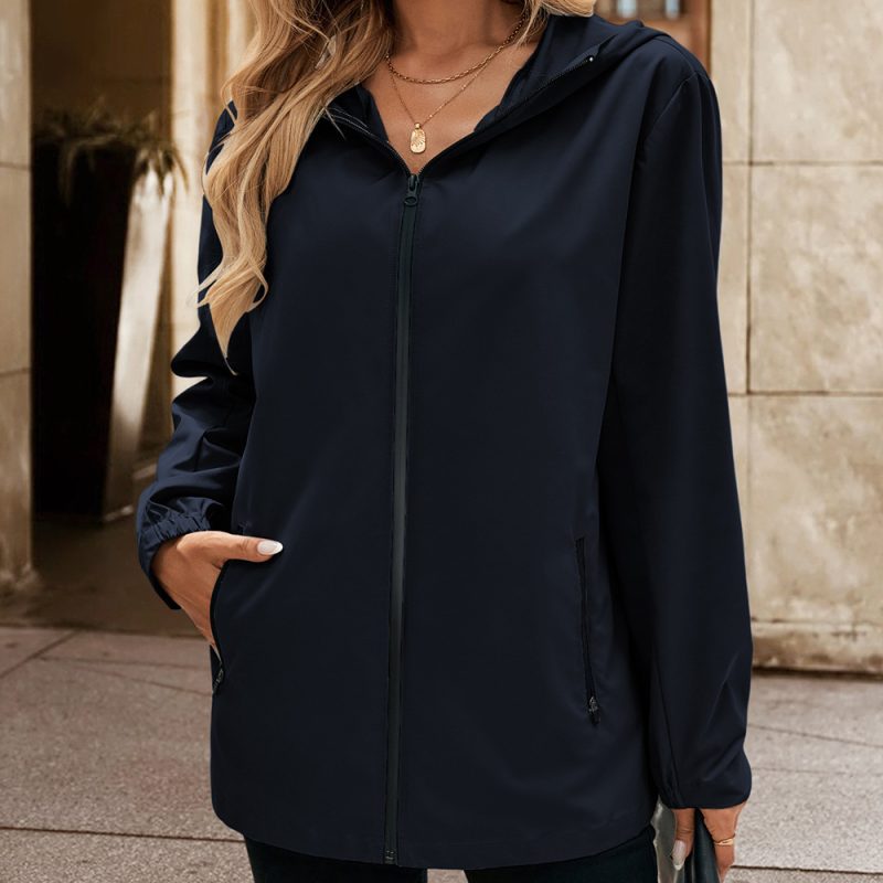 Women's Hooded Waterproof Raincoat for Outdoor Mountaineering Windbreaker Jacket