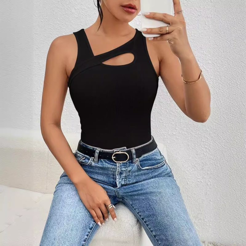 Slim Hollow Out Cutout Sleeveless Vest for Women - Image 2