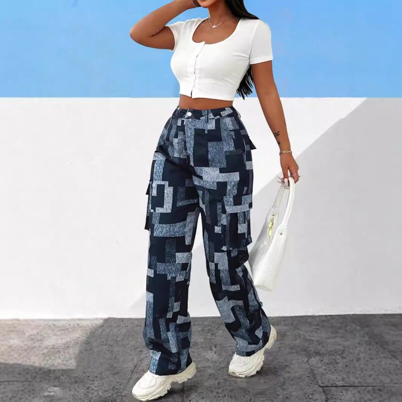 Casual Loose Plaid Trousers for Women - Street Style Personality Overalls - Image 3