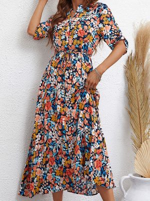 Short Sleeve Printed Dress for Women – Stylish Summer Fashion