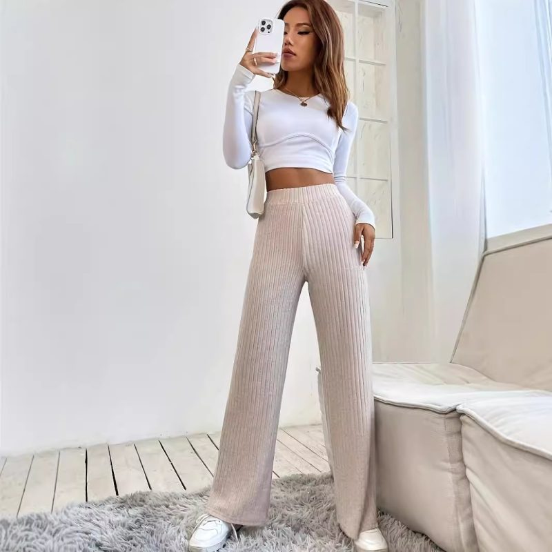 Casual Loose Knitted Sports Trousers for Women - Image 3