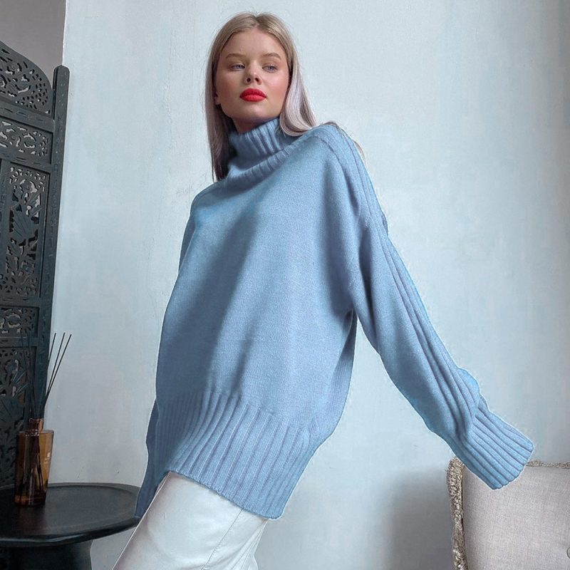 Solid Color Classic Sweater - Simple Top - Image 2