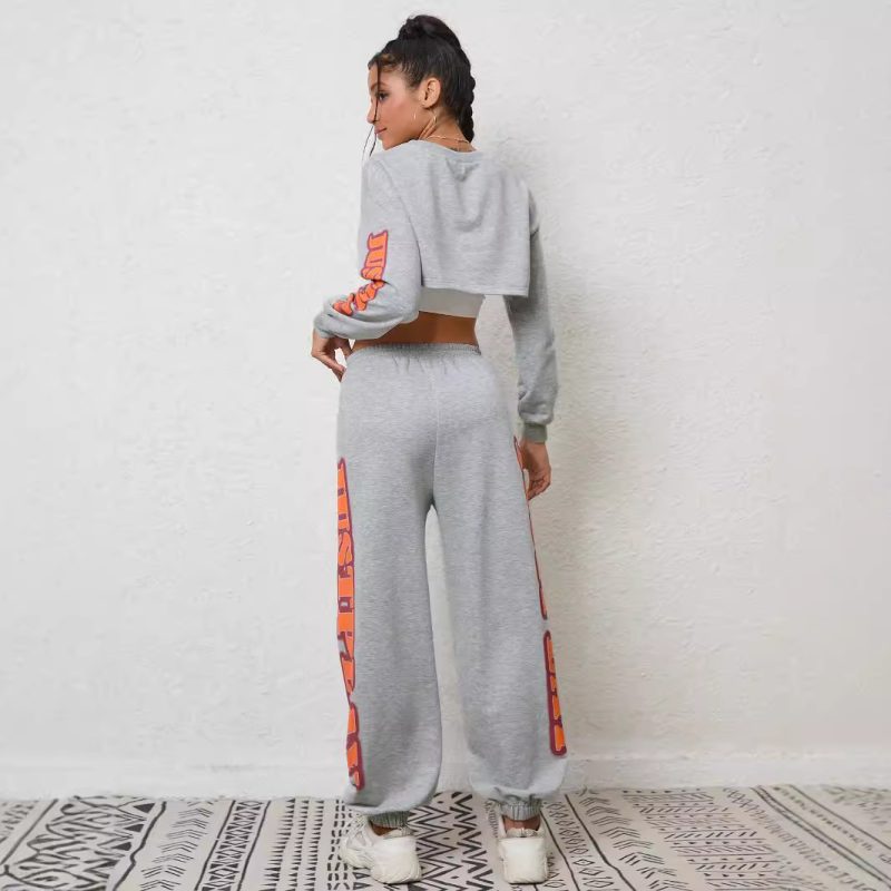 Letter Graphic Embroidery Casual Suit - Image 2