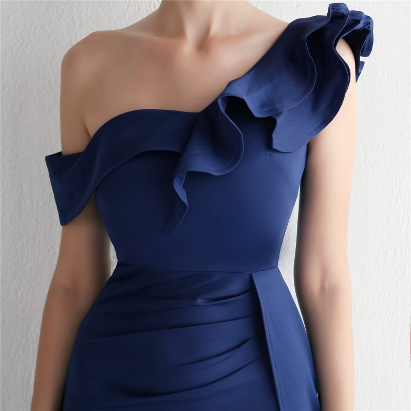 Off-Shoulder Fishtail Cocktail Dress - Long & Elegant - Image 4